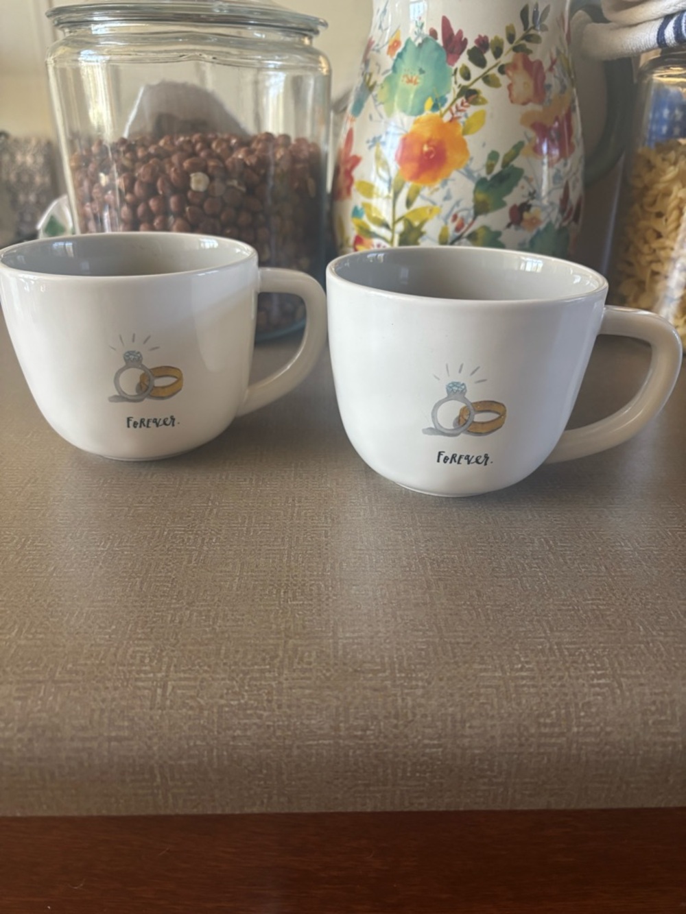 Forever White Ceramic Coffee Mugs- Rae Dunn